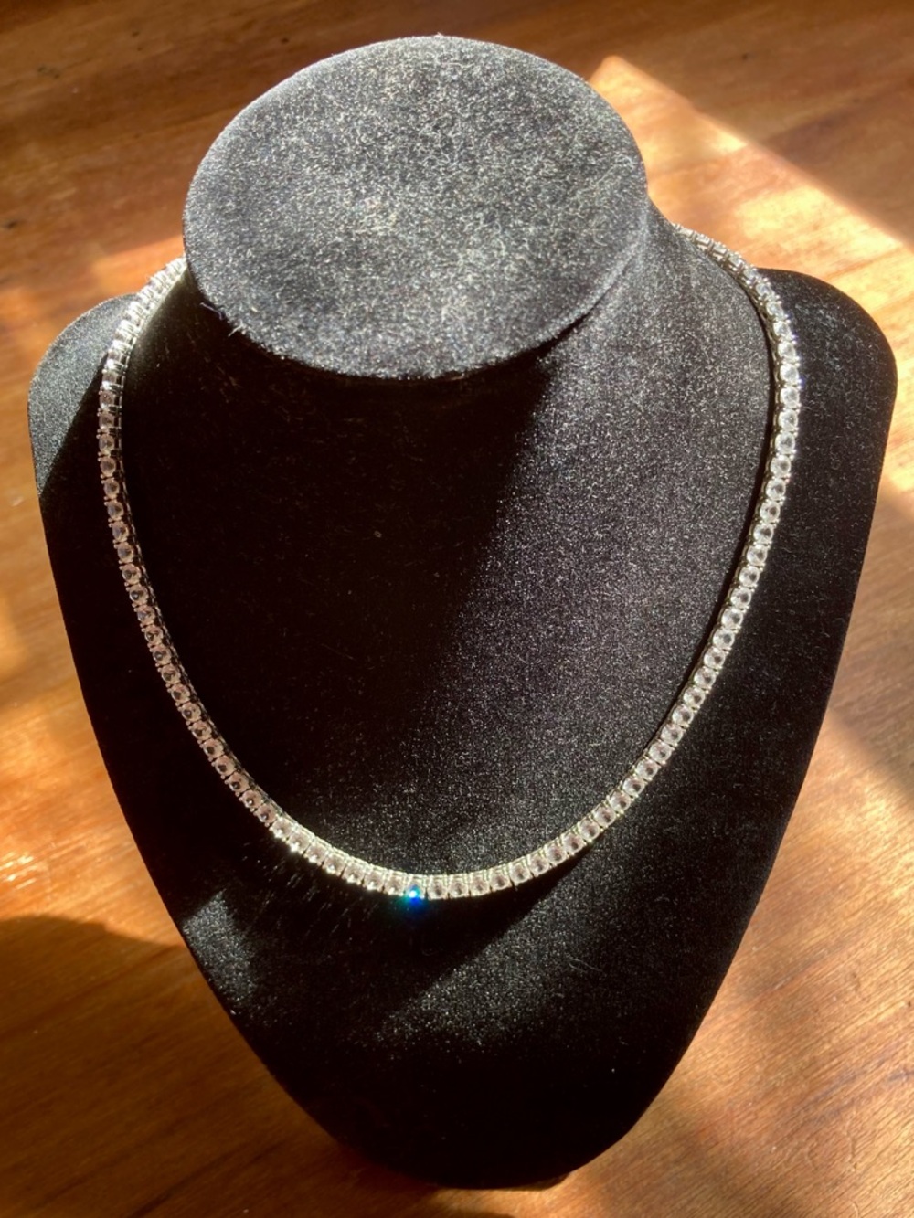 Juliana B Silver and Sapphire Tennis Necklace